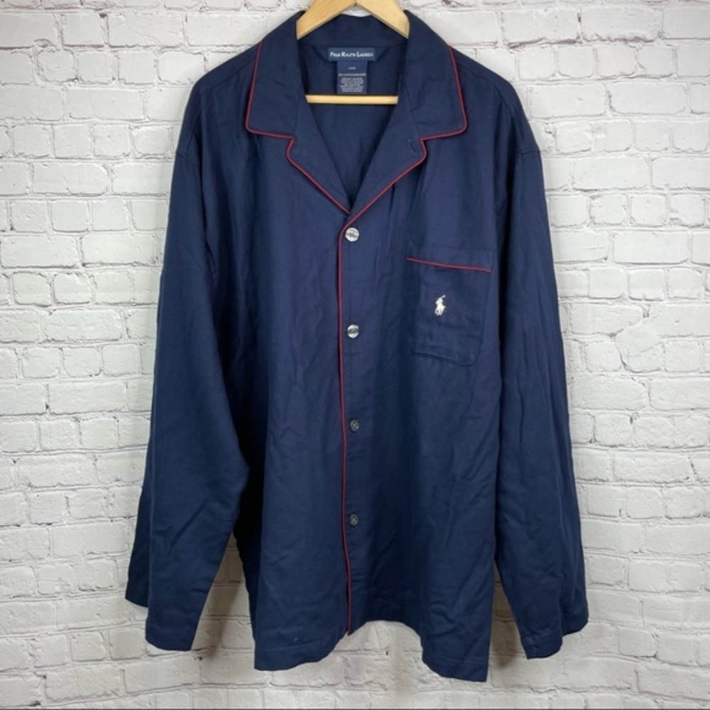 Polo Ralph Lauren Long Sleeve Pajama Top - Blue/Red - P8369V Men's Size Large